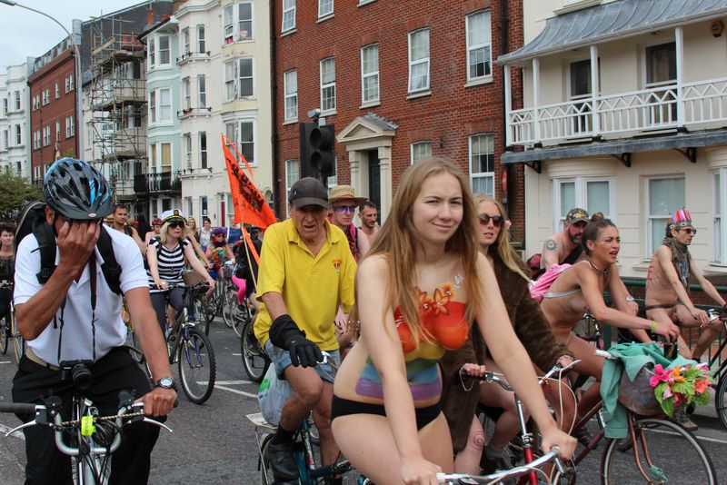 Highlights from the World Naked Bike Ride (WNBR) Brighton 