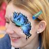 Bliue butterfly eye design JuliaArts Face Painting Brighton and Hove