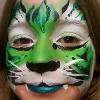 Green tiger JuliaArts Face Painting Brighton and Hove