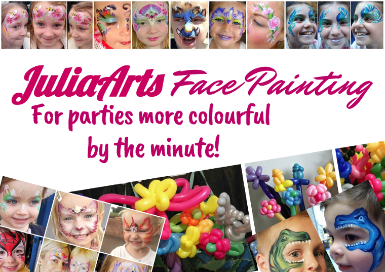 Baloon twisting, Portaits, Body Art and Face Painting by JuliaArts for parties more colourful by the minute