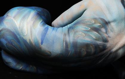 Return to the Water Body Paint by JuliaArts Barnsley with fishes and sunlight. Photographer Jodi Hall