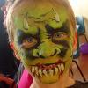 Green monster JuliaArts Face Painting Brighton and Hove
